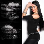 Bracelet à la mode avec le serpent et strass EMA couleur argent