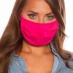 Masque en tissus lavable couleur fushia