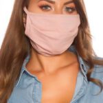 Masque en tissus lavable couleur rose