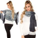 Echarpes foulard XL femme tendance NATHALIE couleur marine