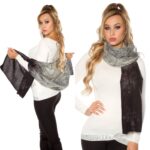 Echarpes foulard XL femme tendance NATHALIE couleur noir