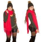 Maxi écharpe douce femme tendance RACHEL couleur rouge