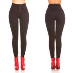 Pantalon slim femme sexy taille haute couleur noir