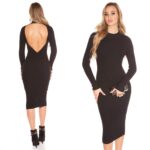 Robe Pull col rond femme fashion LANA couleur noir