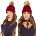 Bonnet femme tendance et fashion NOEMIE couleur bordeaux