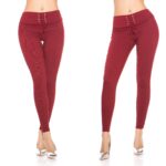 Leggings femme sexy avec laçage SABRINA couleur bordeaux
