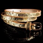 Ceinture fine à strass femme tendance NINOU couleur or