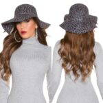 Chapeau d'été imprimé léopard VICTORINE couleur anthracite