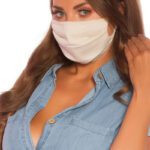 Lot de 2 masques en tissus couleur beige