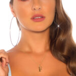 Collier lettre F ANGIE couleur Or