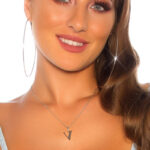 Collier lettre V ANGIE couleur Argent