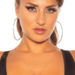 Collier grande lettre K métallique GAELLE couleur Argent