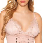 Top crop sexy avec dentelle et laçage CELINE