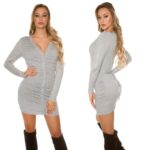 Cardigan femme sexy et fashion avec bouton SUSIE couleur gris