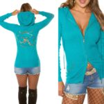 Cardigan à capuche ALIZE couleur saphir