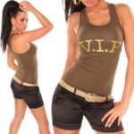 Debardeur femme tendance VIP couleur cappuccino